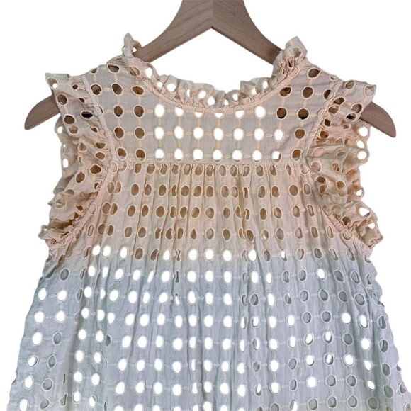 Anthropologie Ollari Ruffled Eyelet Ombré Tank Top XS Multicolor - Picture 3 of 13